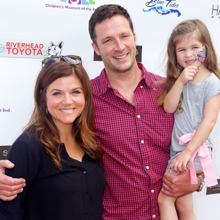 Tiffani Thiessen, husband Brady Smith and daughter Harper attend the 6th Annual Family Fair