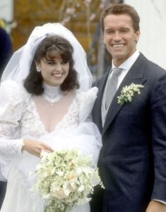 Maria Shriver and Arnold Schwarzenegger wedding photo of 1986
