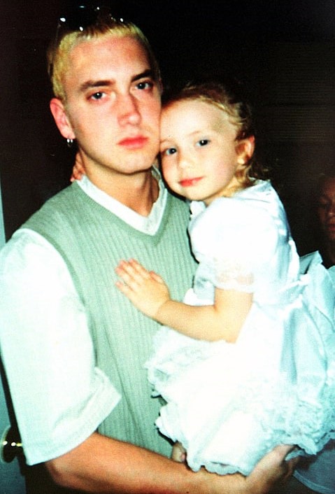 Eminem and Hailie as a baby